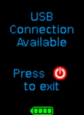 Audioguide-scherm toont "USB Connection Available"